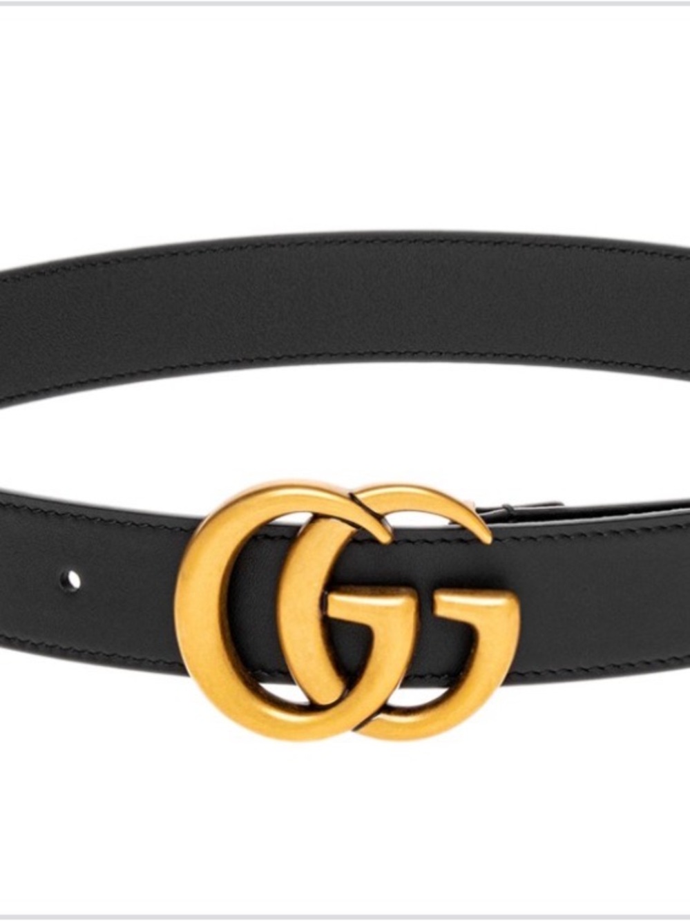 Gucci GG Marmont Belt 1" Wide Black Leather Size 85